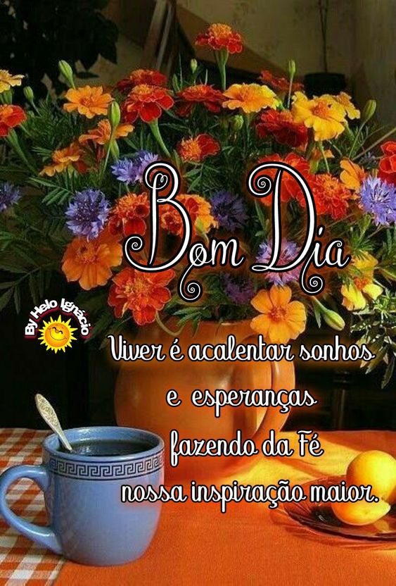 Bom dia lindo com café