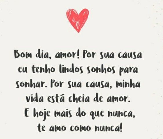 Bom dia amor lindos sonhos