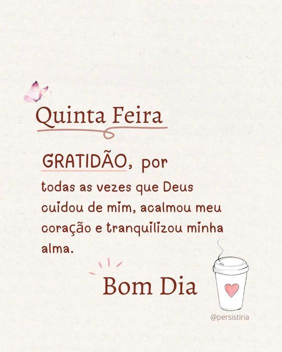 Quinta-feira gratidão Deus