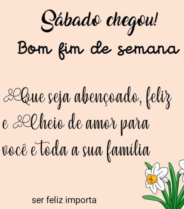 Bom fim de semana abençoado