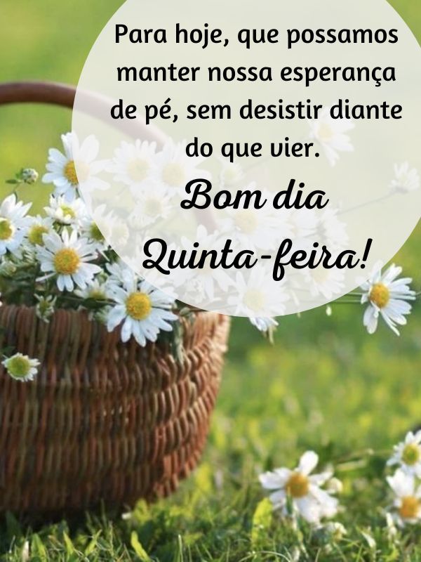Bom dia quinta-feira esperança