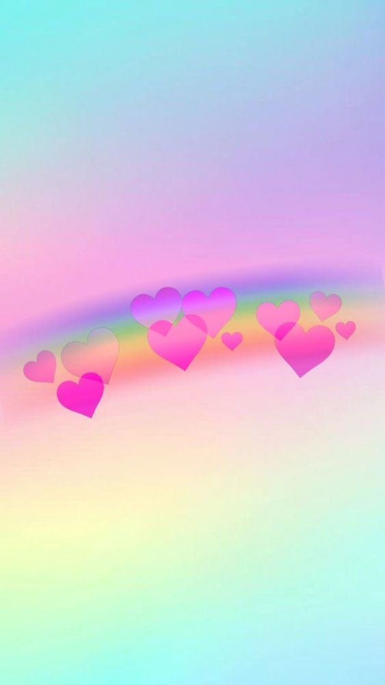 Papel de parede corações com arco íris