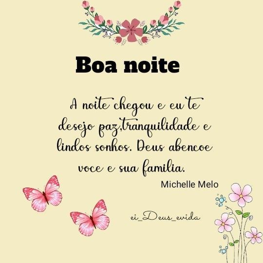 A noite chegou te desejo paz