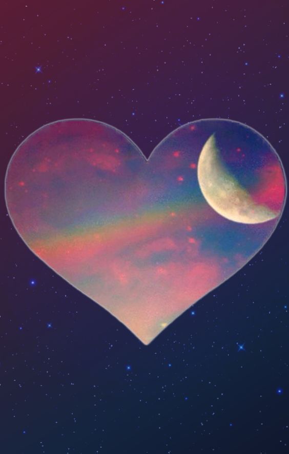 Papel de parede coração e lua