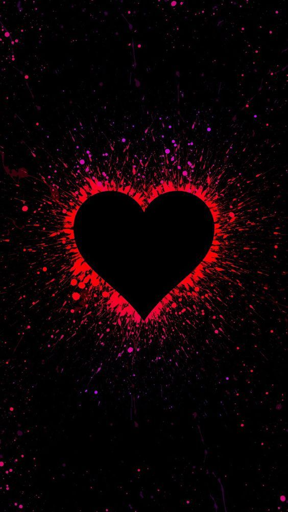 Papel de parede coração preto e vermelho