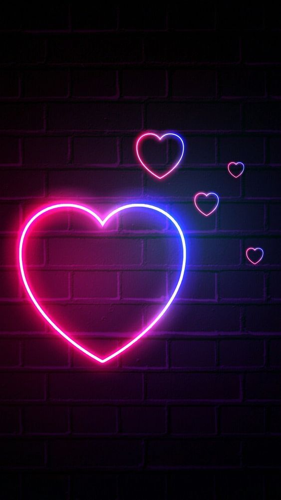 Wallpaper coração neon