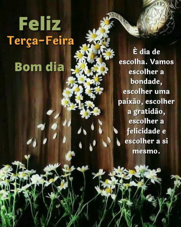 Bom dia terça-feira com flores