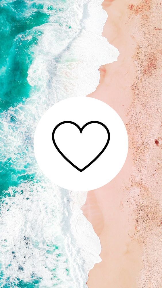 Praia com coração wallpaper