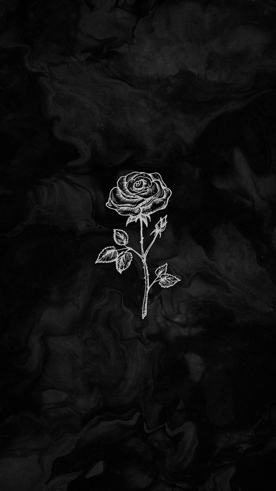 Papel de parede preto com flor 