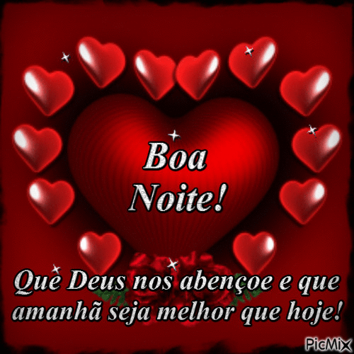 Boa noite com coração imagem romântica.