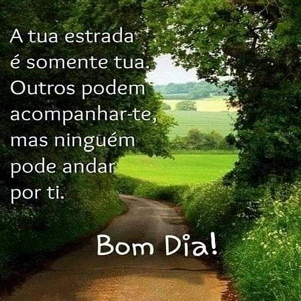 Bom dia, a tua estrada é somente tua