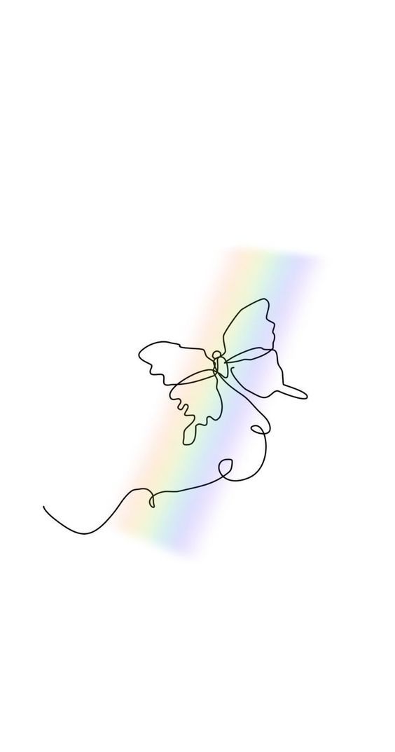 Papel de parede de borboleta com arco Íris