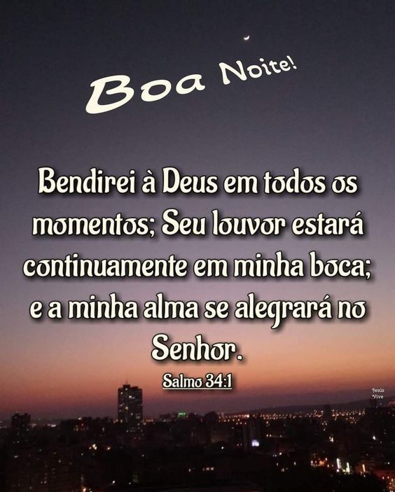 Salmo 34:1 Boa noite