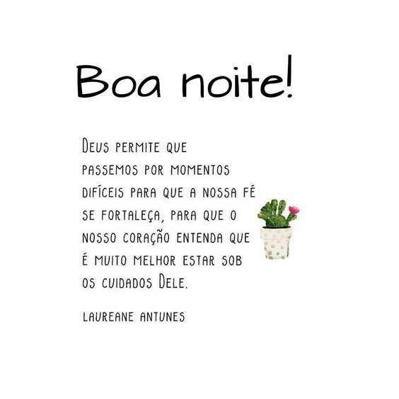 Boa noite sob os cuidados de Deus