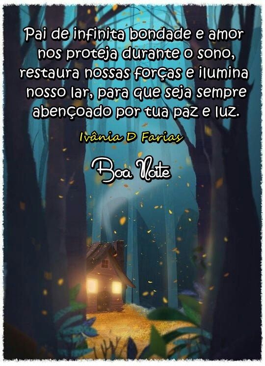 Boa noite abençoado de paz e luz