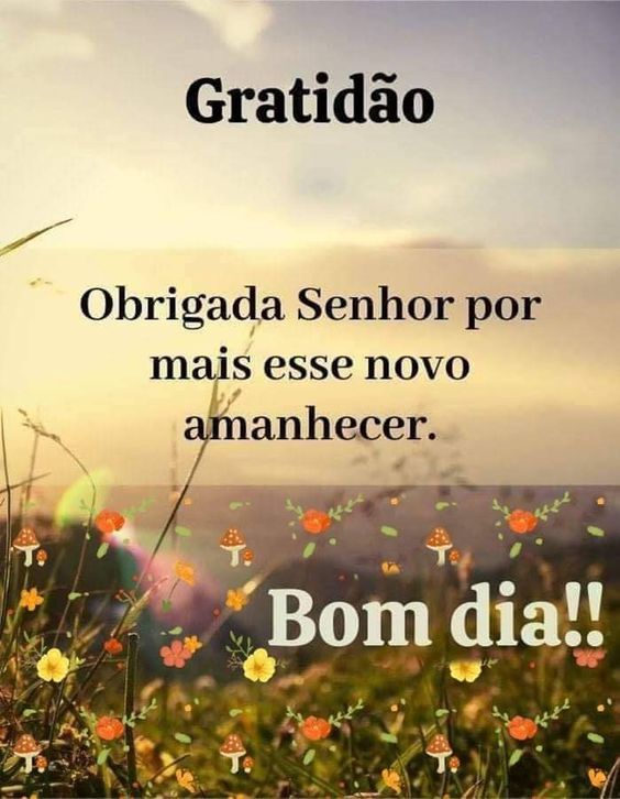 Obrigada por esse novo amanhecer