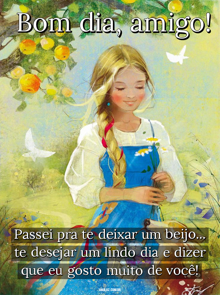 Bom dia para amigo com frases animadas