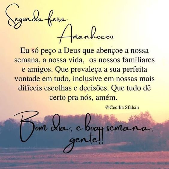 Segunda-feira amanheceu bom dia