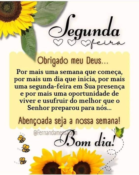Segunda-feira obrigado Deus