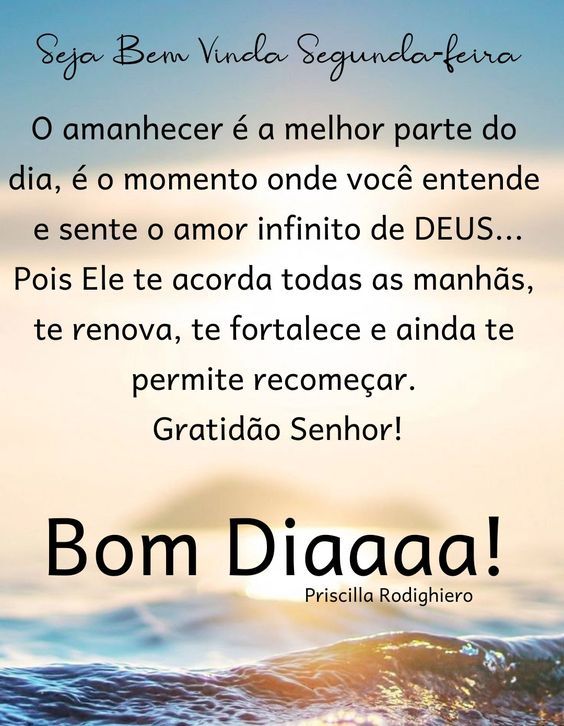 Seja bem vinda segunda-feira