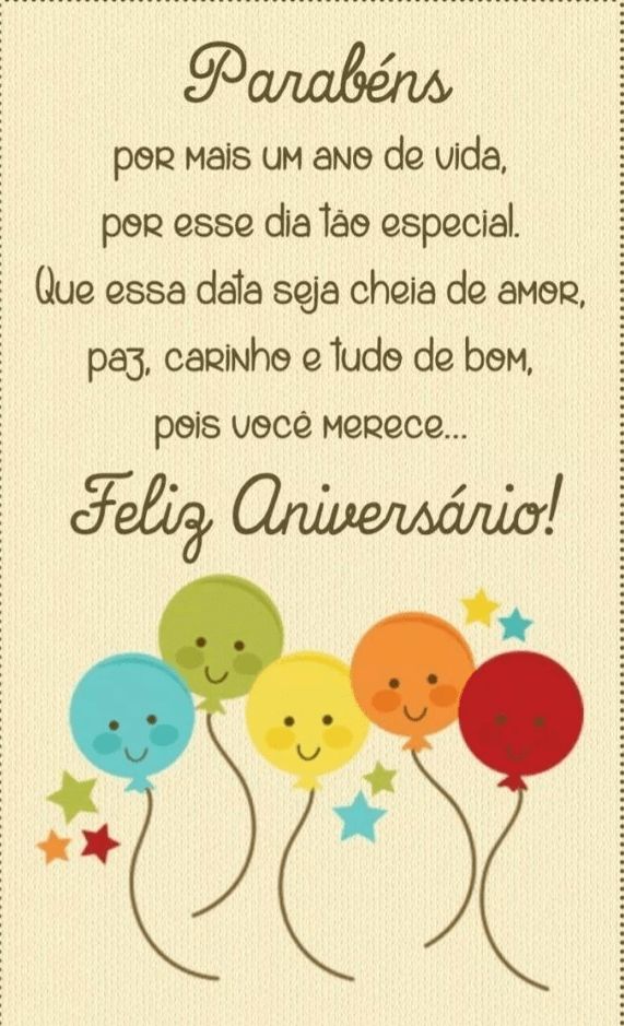 Feliz aniversário com amor e carinho