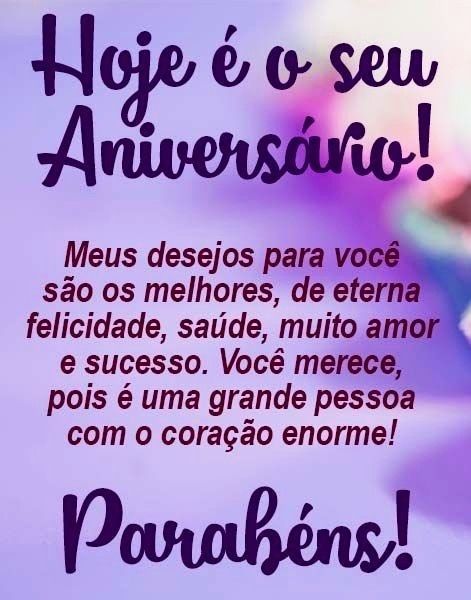 Feliz aniversário meus parabéns