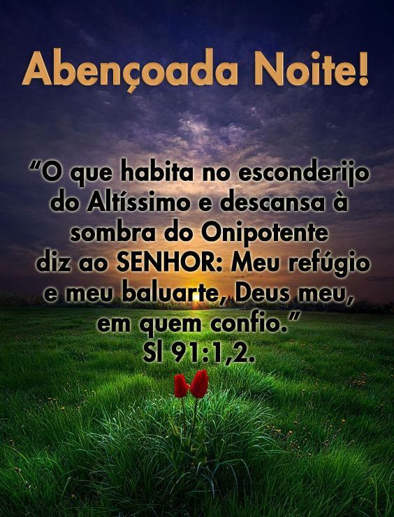 Abençoada noite Salmos 91:12
