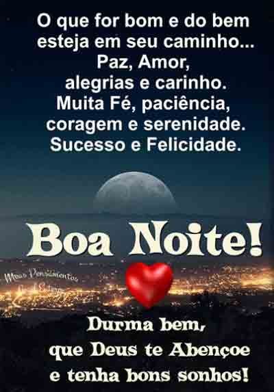 Boa noite durma bem com lua e coração!